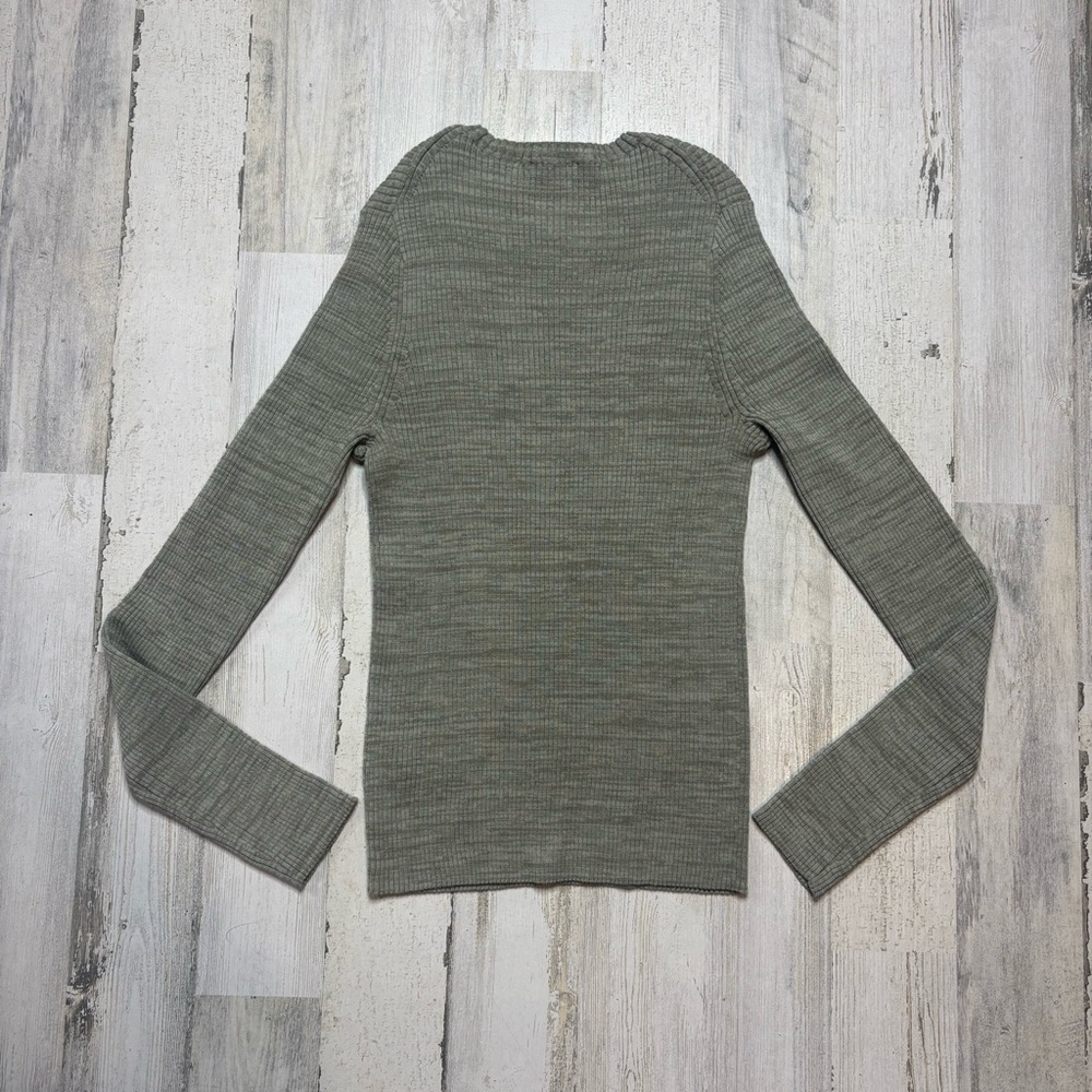 Vince Olive Ribbed Knit Sweater Size XL - Picture 5 of 5
